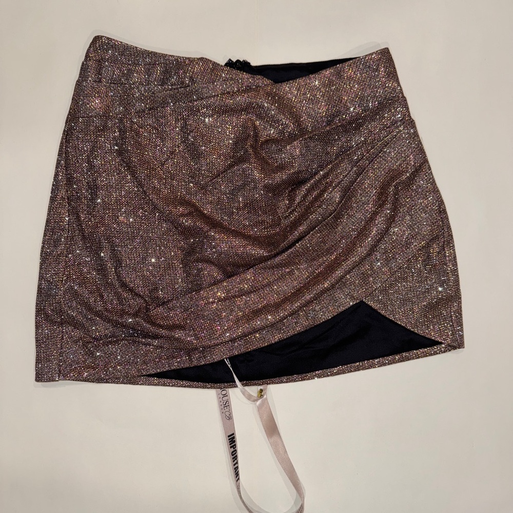 House of CB Glitter Mini Skirt in Pink and Black